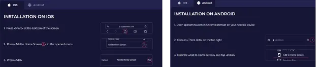 Spinorhino Aanwijzingen voor het inloggen