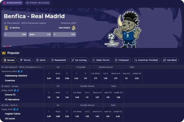 Spinorhino Sportweddenschappen